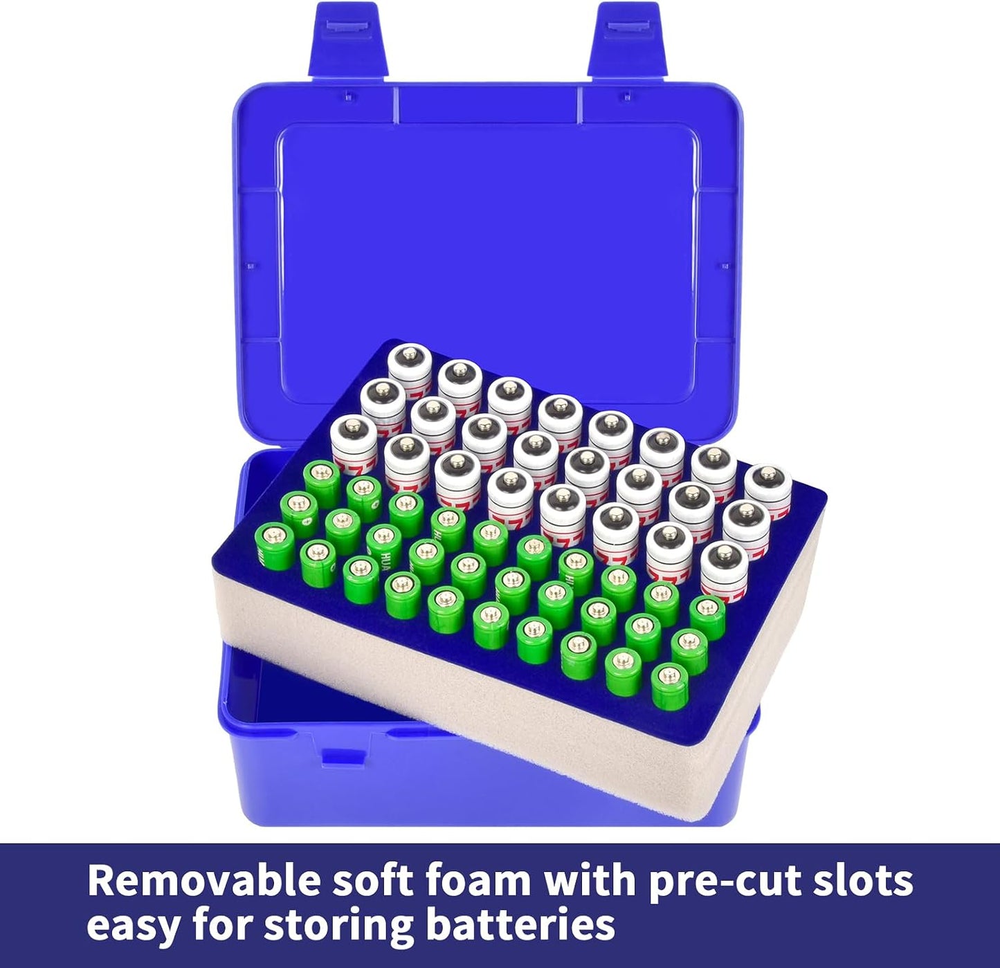 FULLCASE Battery Organizer Storage Case with Tester,Holds 18 AA & 18 AAA Batteries