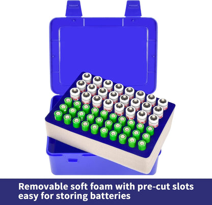FULLCASE Battery Organizer Storage Case with Tester,Holds 18 AA & 18 AAA Batteries