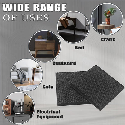 Yelanon Non Slip Furniture Pads -12pcs 4" Furniture Grippers Hardwood Floors, Non Skid for Furniture Legs,Self Adhesive Rubber Feet, Anti Slide Furniture Floors Protectors for Keep Couch Stoppers
