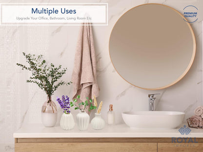 Royal Imports Ceramic Bud Vase, Small Single Stem Flower or Rose Centerpiece, Mini Decorative Floral Holder, Rustic Farmhouse Home Decor, Kitchen, Fireplace, Shelf - White - Set of 3