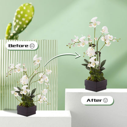 Plant Stakes 17inch &11inch SupKing Adjustable Length Plant Support Stake 16Pcs Orchid Stick with Clips for Indoor Outdoor,Garden Pole for Potted Tomato Amaryllis Vegetables Comes with 20 Ties (Green)