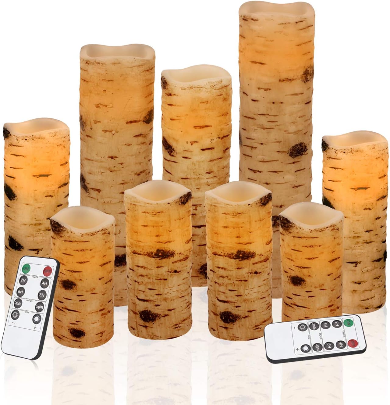 Vinkor Flameless Candles Battery Operated Candles Real Wax Pillar LED Candles with 10-Key Remote and Cycling 24 Hours Timer (Ivory Set of 12 （D: 3" x H: 4"）)