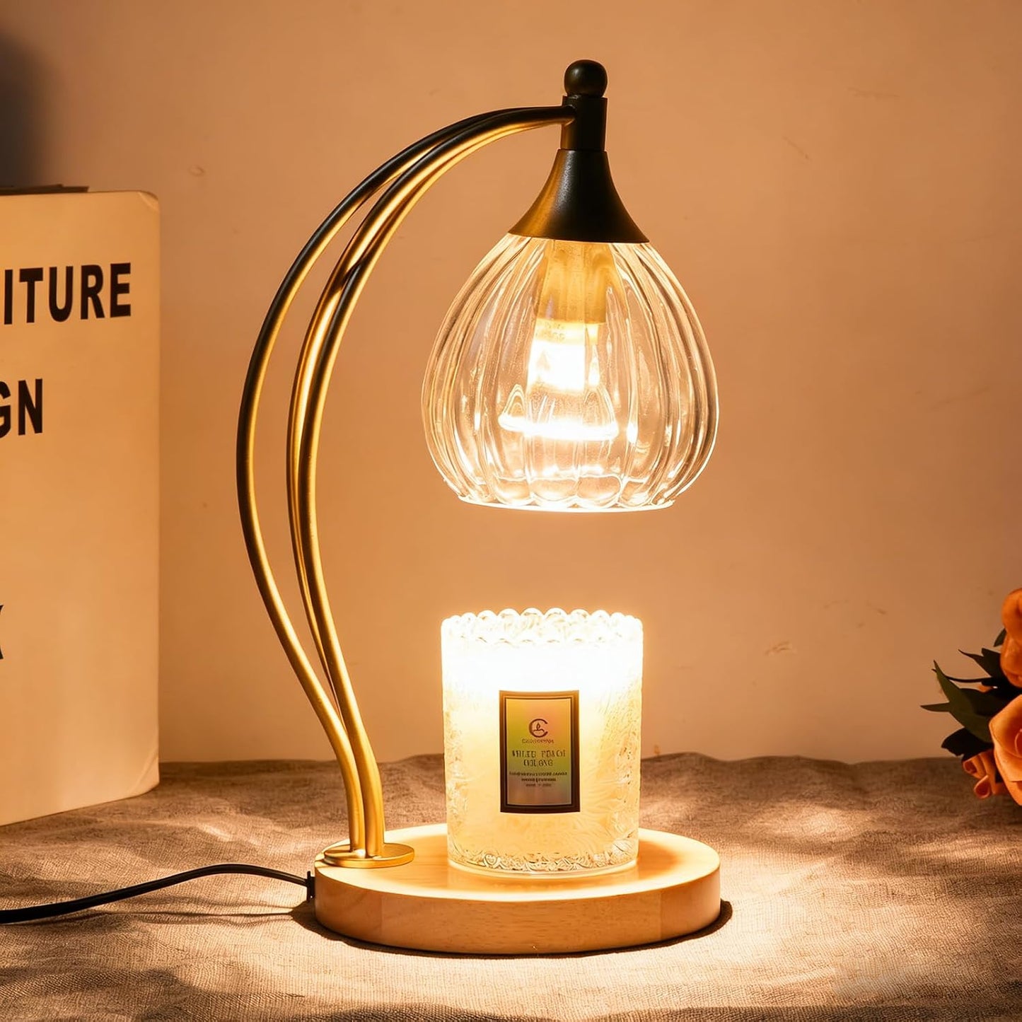 Candle Warmer Lamp with Timer Dimmer - Electric Light Wax Warmer for Jar Candles - Lamp with 2 Bulbs, Unique Birthday Gifts for Women Mom House Warming Gifts New Home Decor