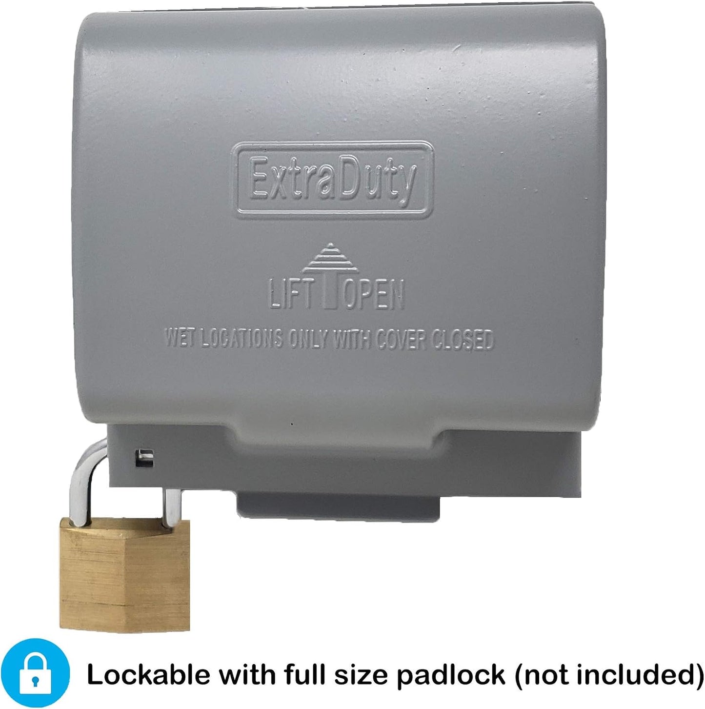 Sealproof 1-Gang Vertical Metal Weatherproof Lockable While In Use Outdoor Outlet Receptacle Cover, 7-in-1 Configurations