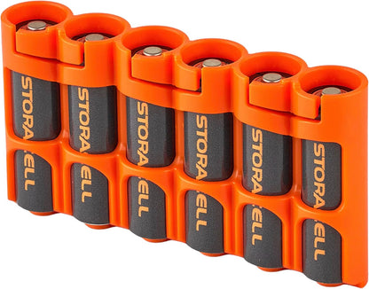 Storacell Slimline AA-6 Battery Storage Caddy and Dispenser (Pack of 2), Military Green, Holds 6 AA Batteries (Not Included), Durable & Compact Design, The Original Battery Caddy, Made in The USA