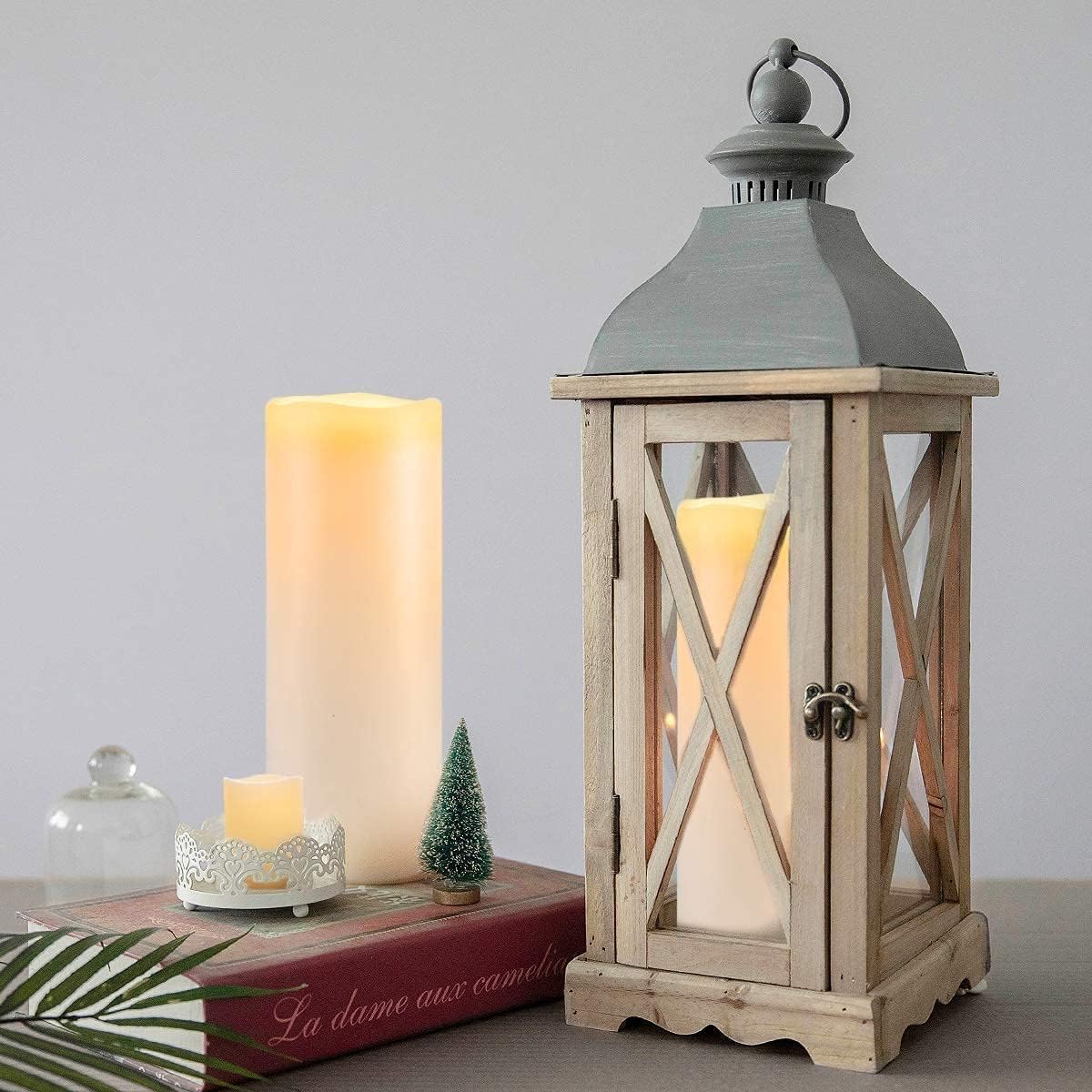 Homemory 6" 8" 10" x 4" Waterproof Outdoor Flameless Candles, Battery Operated Flickering LED Pillar Candles with Remote and Timers for Indoor, Plastic, Ivory White
