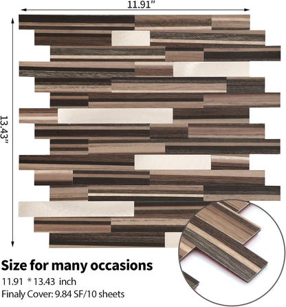 Yipscazo 2026 New Upgrade 11.34" X 11.57" Peel and Stick Backsplash, Stick on Backsplash Tiles for Kitchen, Bathroom, Fireplace (10 Sheets, Beige Rocks + Rose Gold)