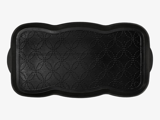 A1HC Heavy Duty Flexible and Durable 100% Rubber Hello Triangle Boot Trays Multi-Purpose for Shoes, Pets, Garden - Mudroom, Entryway, Garage and Scraper Doormat 21.6" X 21.6"