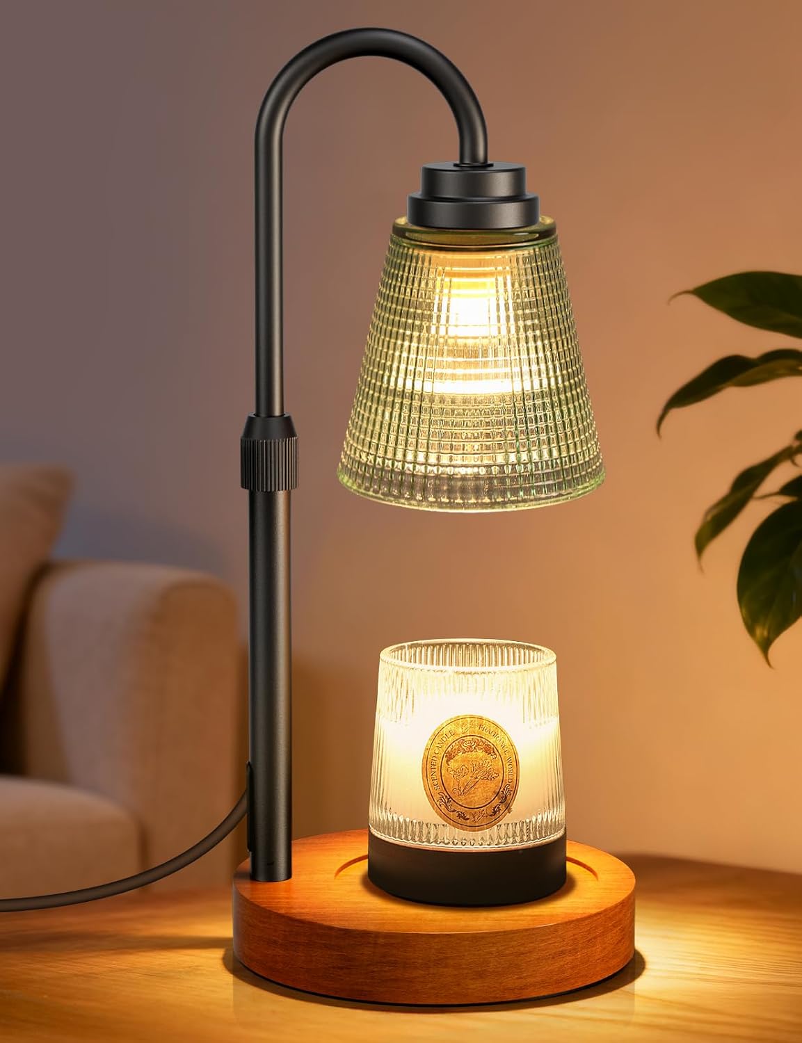 Candle Warmer Lamp with Timer Dimmable, Lamp Candle Warmer Birthday Gifts for Women, Black Adjustable Wax Melter Warmer for Jar Candles, House Warming Gift Home Decor