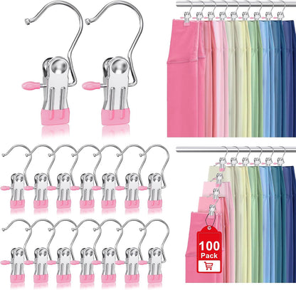 Boot Hangers Clips for Closet, Laundry Hooks Hanging Clips Clothes Pins Boot Holder Clips Space Saving Portable for Travel Tall Boots Socks Towel Jeans Hats (24, Multi)