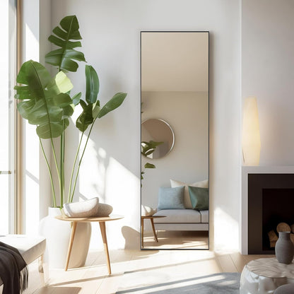 Arched Mirror Full Length, Upgraded 16"x59" Body Wall Mirrors with Shatter-Proof Glass, Floor Standing, Hanging or Leaning, Tall Arch Mirror with Stand Aluminum Alloy Frame for Bedroom Cloakroom