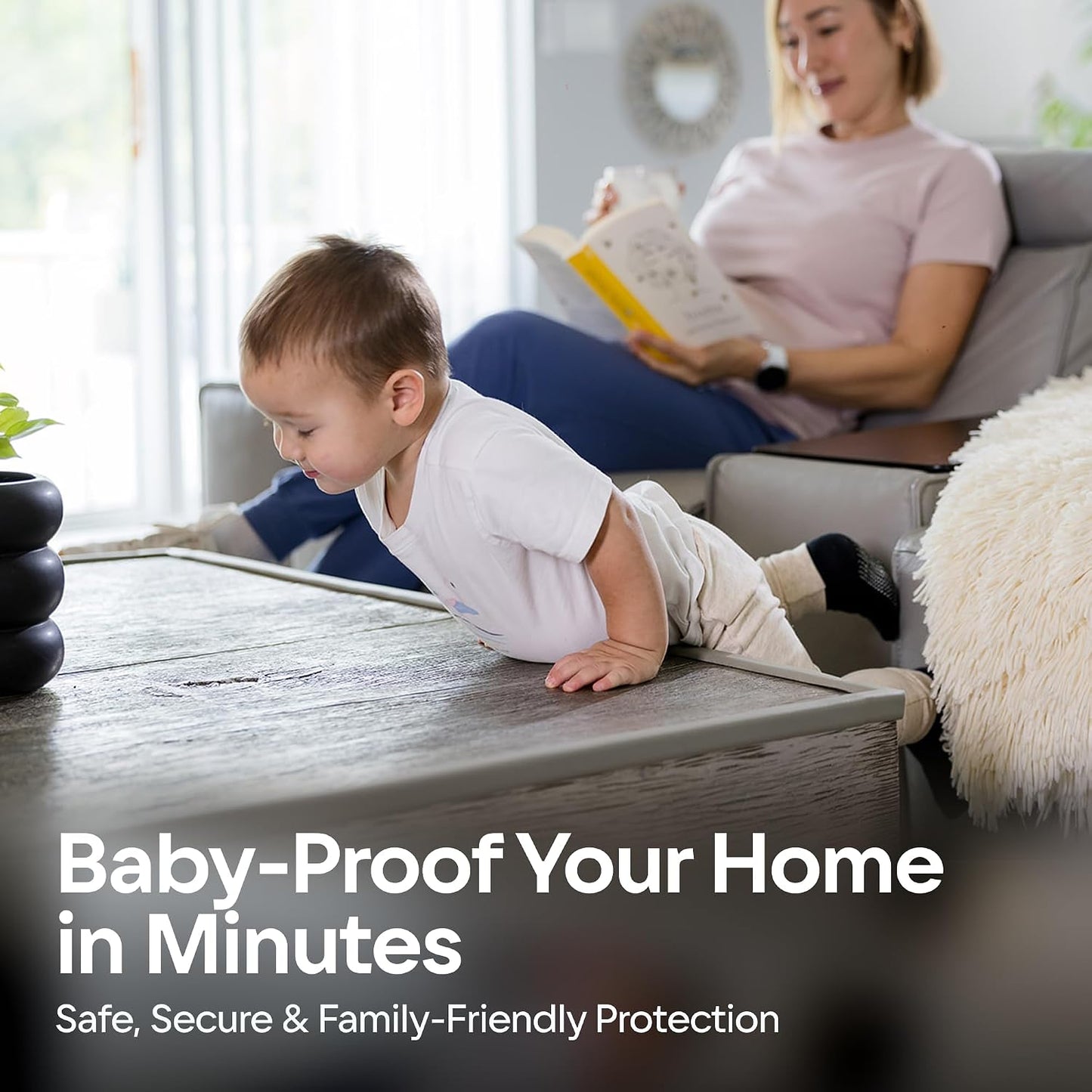 Premium 12ft Edge Protector for Baby, Odorless Foam Cushion with Strong Adhesive Tape, Non-Toxic to Baby Proof Corners and Edges, Wall Corner Protector & Desk Edge Cushion White