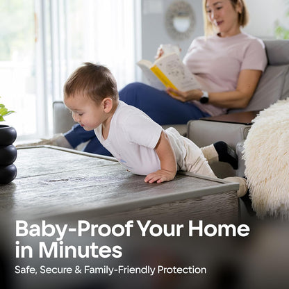 Premium 12ft Edge Protector for Baby, Odorless Foam Cushion with Strong Adhesive Tape, Non-Toxic to Baby Proof Corners and Edges, Wall Corner Protector & Desk Edge Cushion White