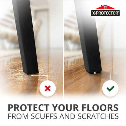 X-Protector Premium Felt Furniture Pads - 20 PCS 6 x 1/2" - Black Rectangular Pads with Tenacious Adhesive - Protects Hardwood, Laminate & Tile Floors
