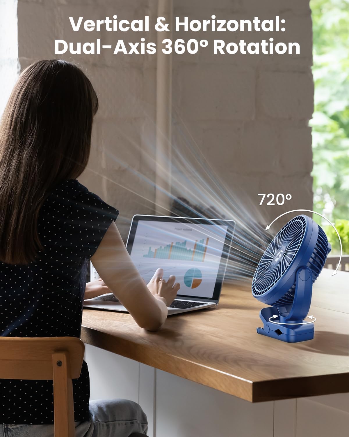 Clip on Fan for Golf Cart, 150H Working Time Portable Rechargeable Fans with LED Timers - 8-Inch Battery Powered Fan for Travel Indoor Desk Tent, Golf Accessories Gifts for Men Dad Him
