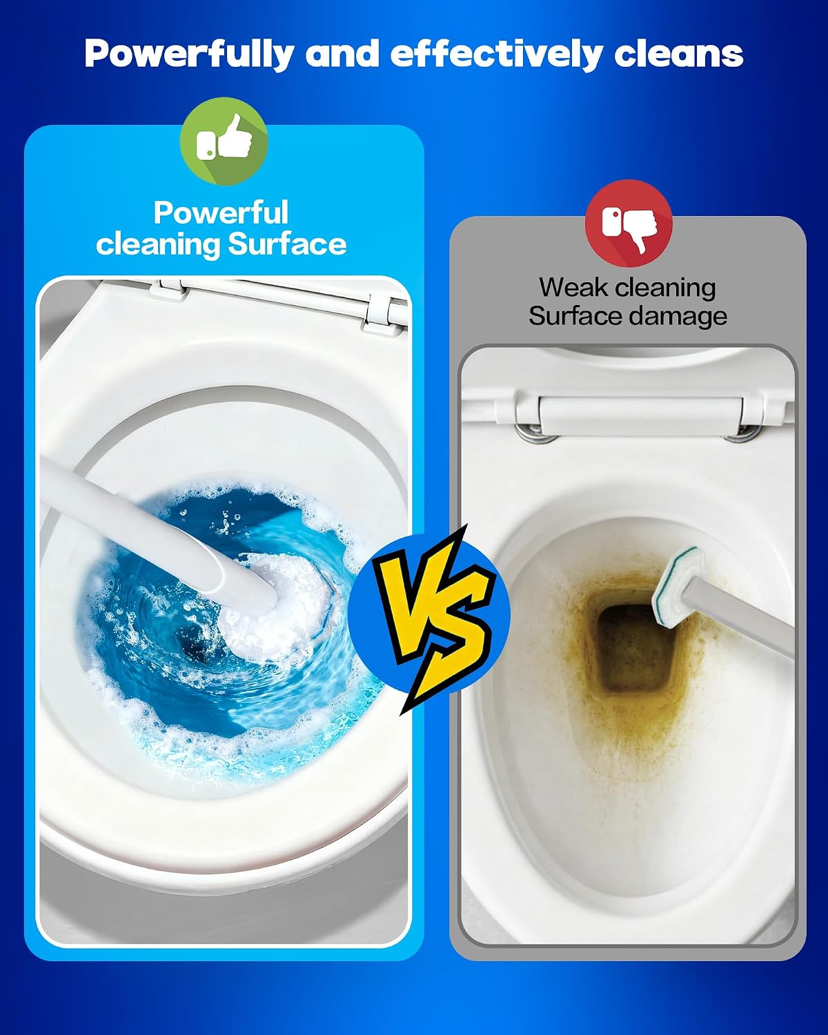 60 Pack Wand Refills Compatible with Clorox Toilet Brushes, Instant Foam Cleaning, Secure Lock No Slipping, Odor Neutralizing, Easy Snap-On Design