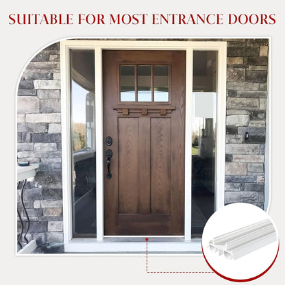 2 Pcs 36" Double Bubble Kerf Door Sweep, 1-3/4" Wide Weatherstrip Seal for Exterior Doors, Draft Stopper for Energy Saving, Windproof & Dustproof Door Bottom Seal