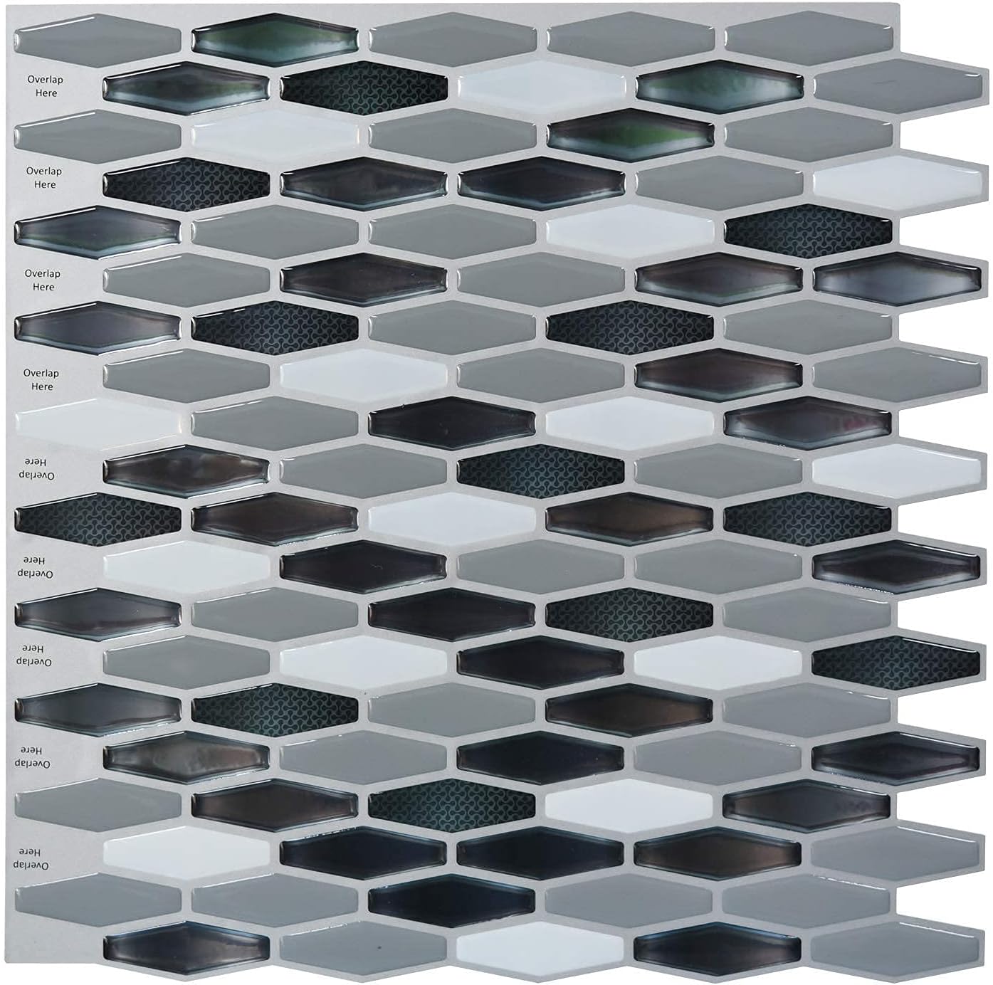 Art3d 10-Sheet Kitchen Backsplash Tiles Peel and Stick, Self Adhesive Wall Tile Sticker for Kitchen Island Bathroom Laundry Room RV Renter 12" x 12" - Jade Green