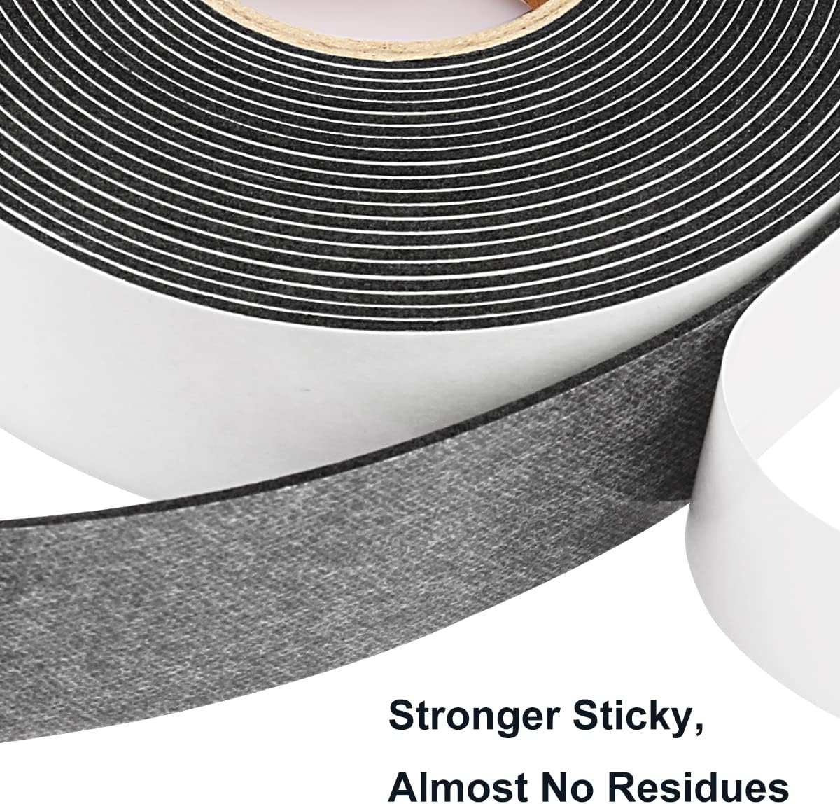 Seal Foam Tape,1/2 Inch W x 1/8 Inch T Weather Stripping for Door and Window,High Density Single Sided Closed Cell Door Insulation Weather Strip, 3 Rolls Total 50FT Black