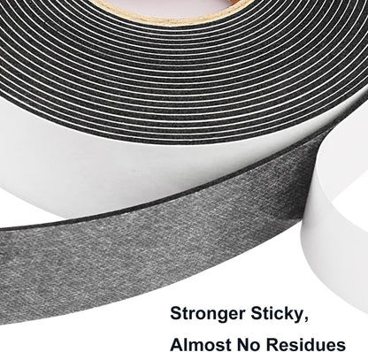 Seal Foam Tape,1/2 Inch W x 1/8 Inch T Weather Stripping for Door and Window,High Density Single Sided Closed Cell Door Insulation Weather Strip, 3 Rolls Total 50FT Black