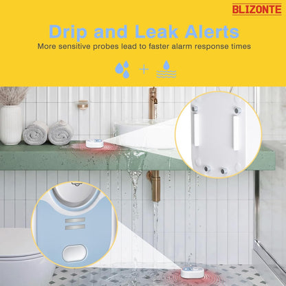 Water Leak Detector 5 Pack, 5-Year Battery Life, Water Alarm with Low Battery Warning, 100dB Loud Sound and Self-Test Function, IP66 Waterproof for Home Basement Kitchen(Not Support Wi-Fi)