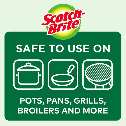 Scotch-Brite Stainless Steel Scrubbers, Scouring Pads for Cleaning Tough Baked-On Messes, Metal Scrubbers for Cleaning Dishes, 3 Scrub Pads