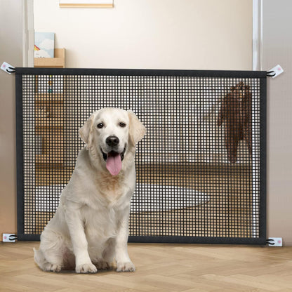 Cupount Dog Screen Mesh Gate for Stairs Pet Gates for The House: for Doorways Stairways Indoor 29 inches Tall, 38 inch Wide, Fits 32-35 inch Openings
