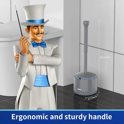 MR.SIGA Toilet Plunger with Holder, Heavy Duty Toilet Plunger and Holder Combo for Bathroom Cleaning, White