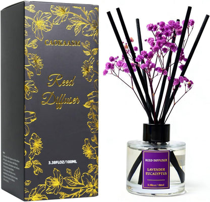 Reed Diffuser Set-Lemon Verbena Scent Fragrance Oil Diffuser with 6 Reed Sticks | Home & Bedroom Bathroom Decor,3.38 fl oz (100ml)