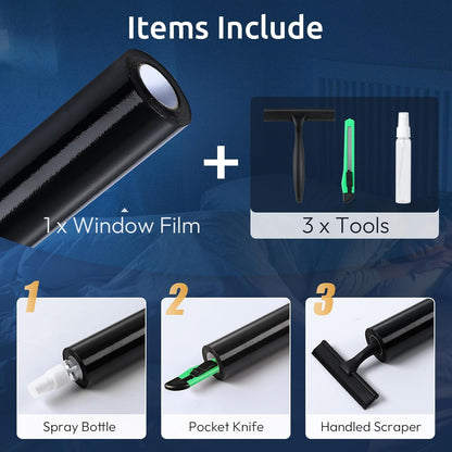 rabbitgoo Window Privacy Film for Glass Windows with Kit Decorative Clings UV Blocking Heat Control Static Cling Removable Bathroom Bedroom Door Home Coverings Pure, 17.5 X 78.7 inches
