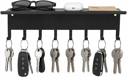 Key Holder Hooks Organizer Hanger Rack Wall Mounted Sweet Home Metal Decor Stylish and Practical for Entryway Front Door Kitchen Hallway Garage Mudroom Office Hardware Included Black