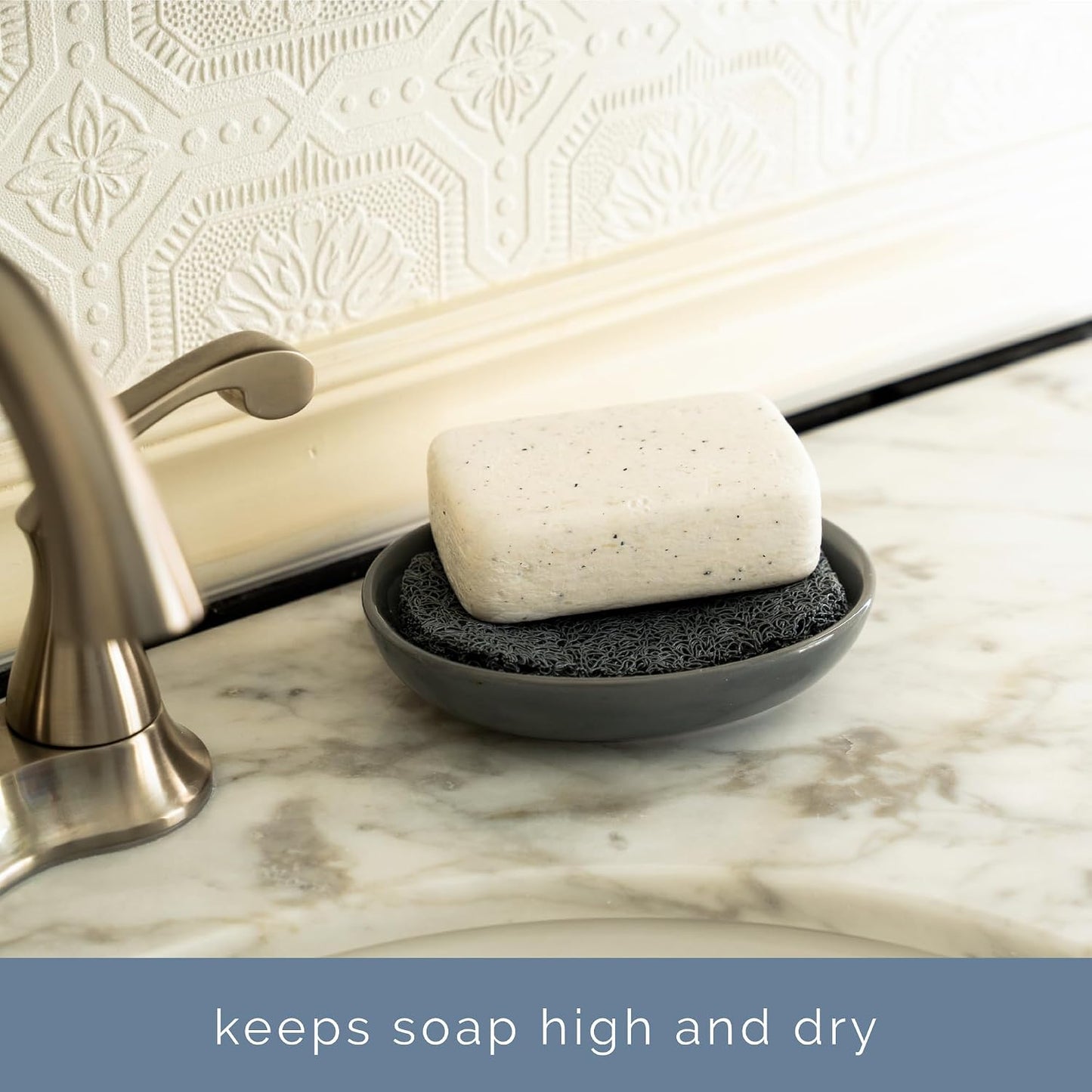 S&T INC. Bar Soap Holder for Kitchen, Bathroom, and Soap Dish, 4 Pack, White, 2.9 inches by 4.4 inches