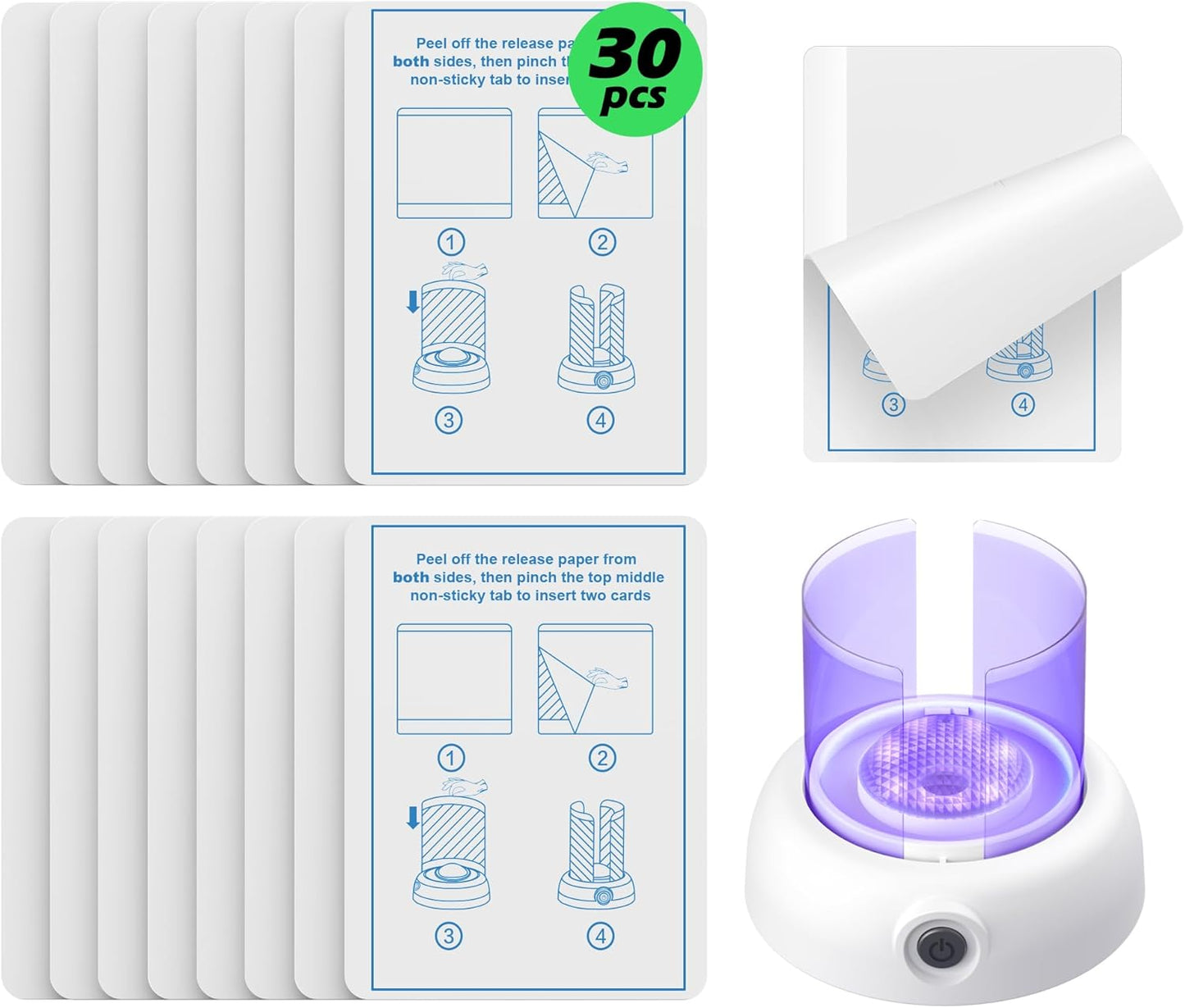 LFSYS Fruit Fly Traps for Indoors Gnat Trap Lamp, Double Side Sticky Paper 360° Attraction for Fruit Fly, Gnats 9 Refills + 1 Starter Kit (Dutch White)