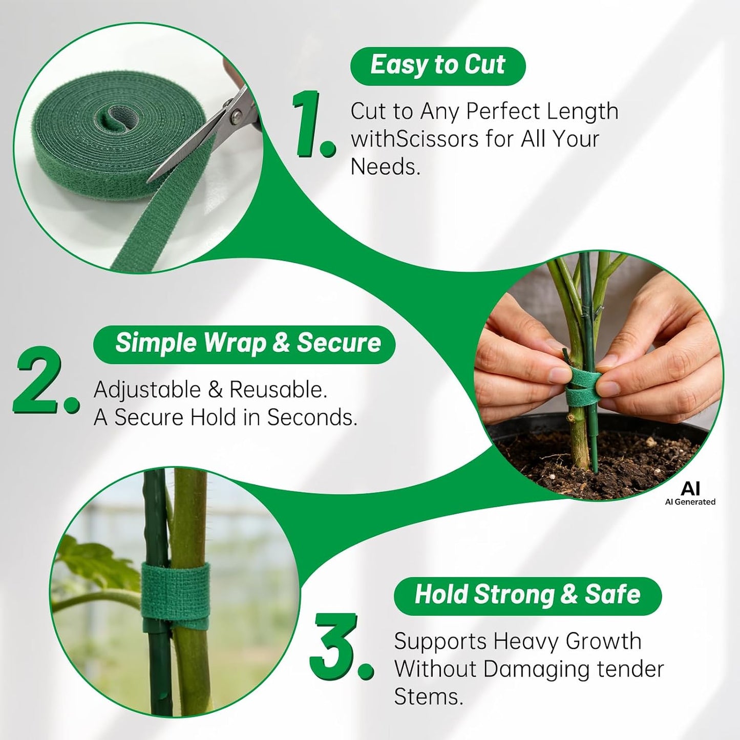 10 Pack Stackable Monstera Plant Support Stakes with 2 Rolls Hook-and-Loop Ties & 20 Clips, Adjustable Plant Stakes for Indoor Plants, Plant Sticks Support Tall Pothos Climbing