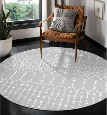 Lahome Moroccan Entry Rug 2x3, Non-Slip Washable Front Indoor Door Mat Rubber Backing Low-Profile Door Rugs, Small Geometric Print Distressed for Entryway Bathroom Kitchen, Black Hana