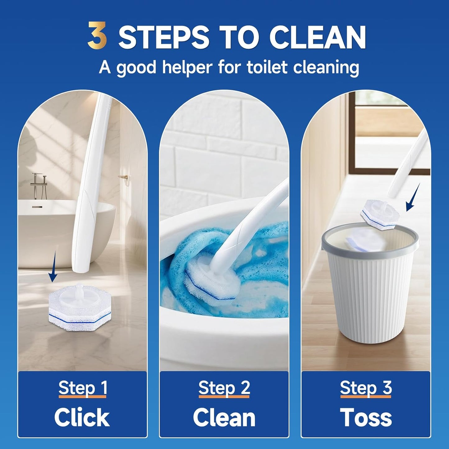20 Count Toilet Wand Refills for Clorox, 5X Cleaning Power Toilet Bowl Cleaners & High-Density Disposable Toilet Scrubber Refill - No Falling Apart, Instant Foam for Bathroom Cleaning