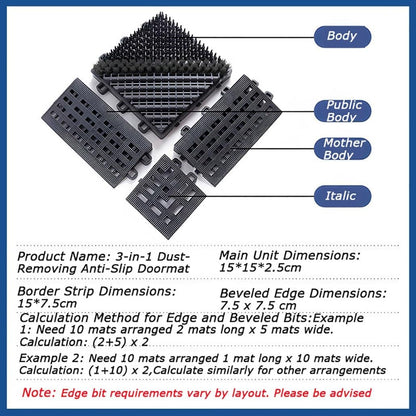 Boot Scraper Rug Mats,Heavy Duty Outdoor Waterproof Door Mats, Commercial Anti-Skid Splicing Cushion Mat, Nylon Brush Heavy Duty Door Mat for Pool Shopping(120x150cm)(Gray-a,75 * 90cm)