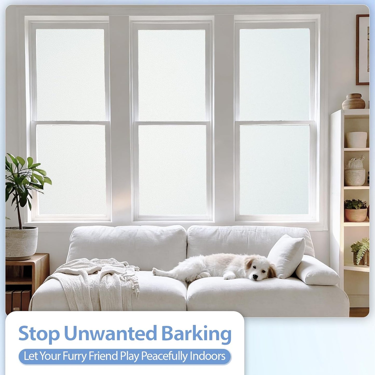 GTJ Frosted Window Privacy Film, Static Cling No Glue Removable Reusable, UV Blocking Glare & Heat Reduction, for Bathroom Glass Door Home Office, 17.5" x 78.7"in