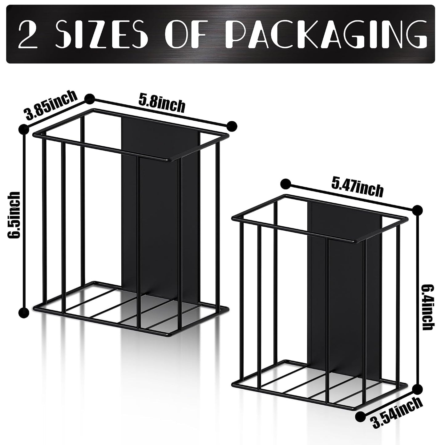 Glove Holder Dispenser for Wall Mount Metal Disposable Latex Glove Box Holder for Home Office, Lab and Garage, Tissue Wire Rack Wall-Mounted for Kitchen Organizer Decor, Blak