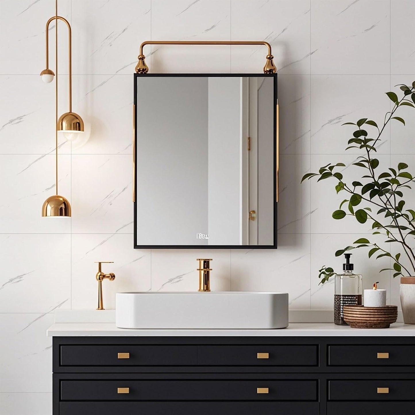 Peel and Stick Tile Shower Waterproof Marble Tiles Wall Panels, 11.8"x11.8" Self-Adhesive Backsplash Tile, 20 Pack