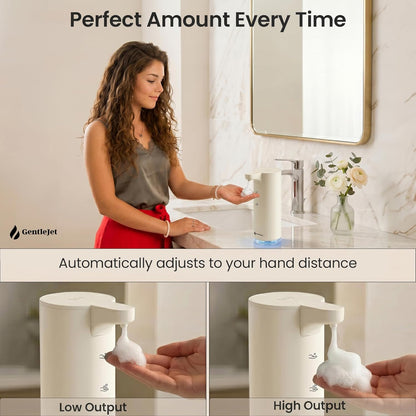 GentleJet EasyFoam Automatic Foaming Soap Dispenser Touchless Sensor, USB-C Rechargeable, 304 Stainless Steel, IPX5 Waterproof for Bathroom Kitchen Sink, 280 ml