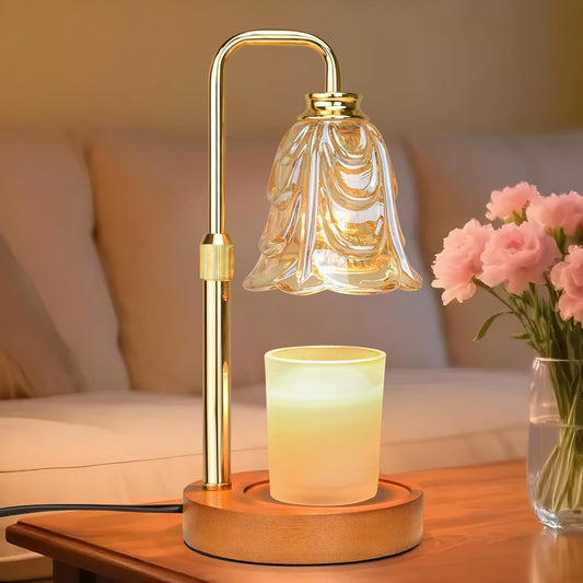 Candle Warmer Lamp with Timer Dimmer, Adjustable Height Pink Tulip Candle Wax Warmer, Christmas Birthday Gift for Mom Women,House Warming Gifts for New Home Bedroom Decor,Flower Pink