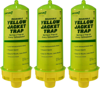 RESCUE! Reusable Yellowjacket Trap – Includes Attractant - 3 Traps