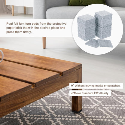 uxcell Furniture Pads, 36Pcs 1.5" - Square Self Adhesive Felt Furniture Pads, Floor Protectors for Furniture Feet Chairs Legs Hardwood Floors (Black)