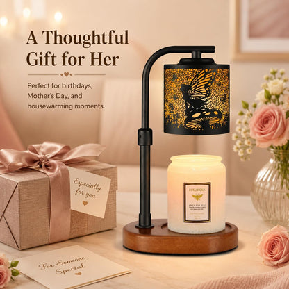 kobodon Candle Warmer Lamp with Timer, Electric Candle Lamp Warmer Birthday for Mom Women Home Bedroom Decor Wax Melt Warmer for Scented Wax with Jar Candles (Dragonfly)