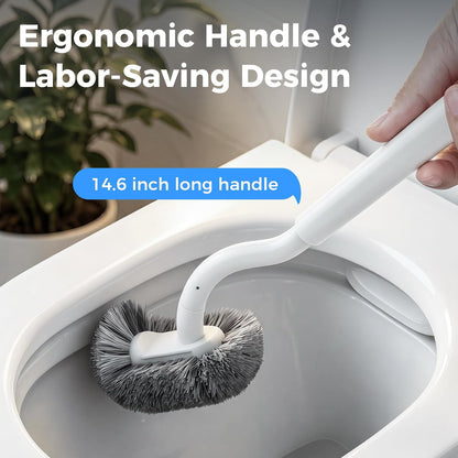 Toilet Bowl Brush and Holder, OSCIOSS Toilet Brush Set with Ergonomic Design, Compact Size, Durable Bristles, RV Toilet Brushes & Holders for Dead Corner Clean (White, 1pack)