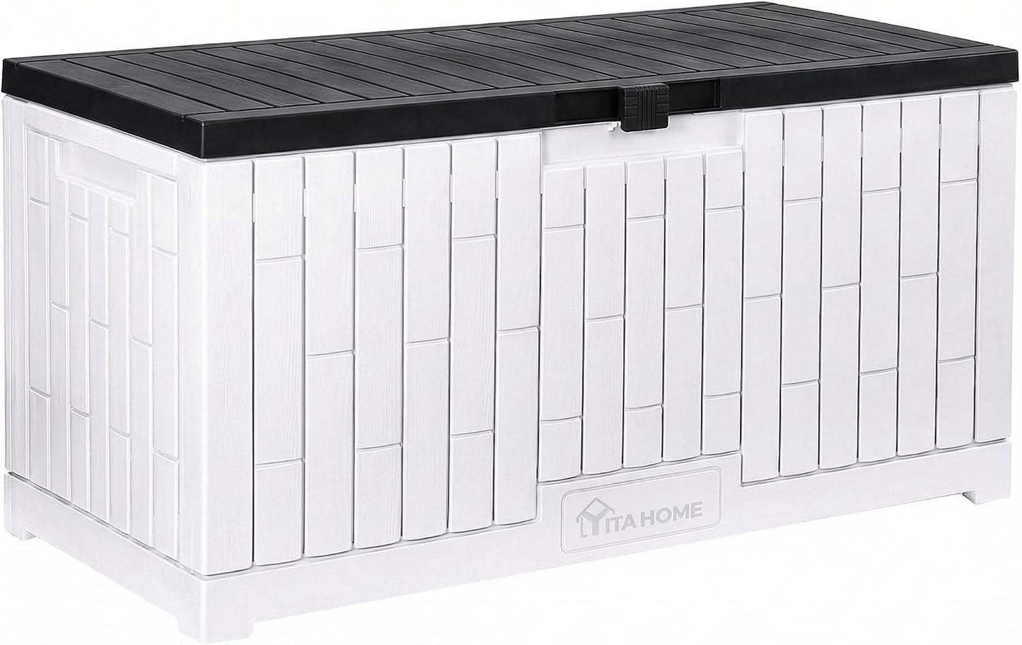 YITAHOME 31 Gallon Outdoor Storage Deck Box | Waterproof Resin Package Delivery and Storage Box with Lockable Lid for Patio Furniture Cushions, Pool Accessories, Garden