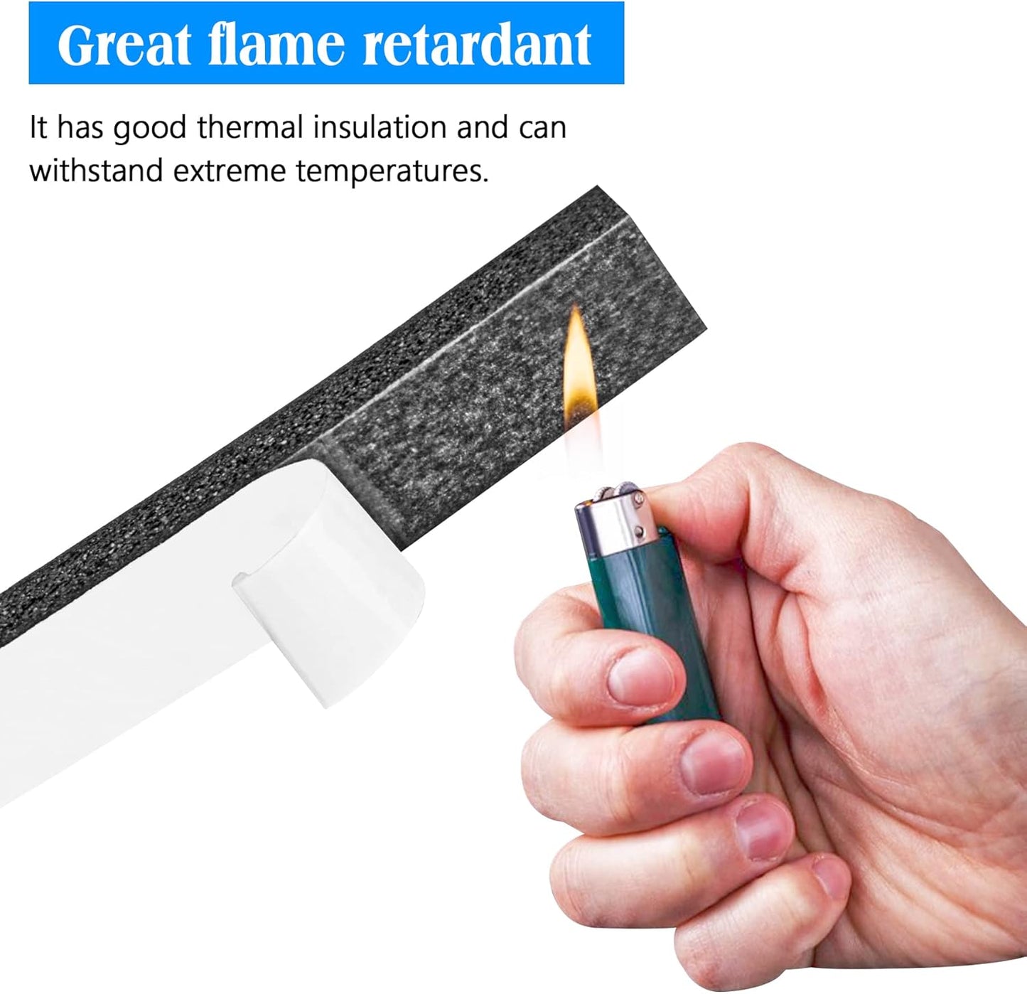 Foam Strips with Adhesive, 1 Inch Wide X 1 Inch Thick, Neoprene Weather Stripping High Density Closed Cell Foam Tape Seal for Doors and Windows Insulation, Total 13 Feet Long(6.5ft x 2 Rolls)