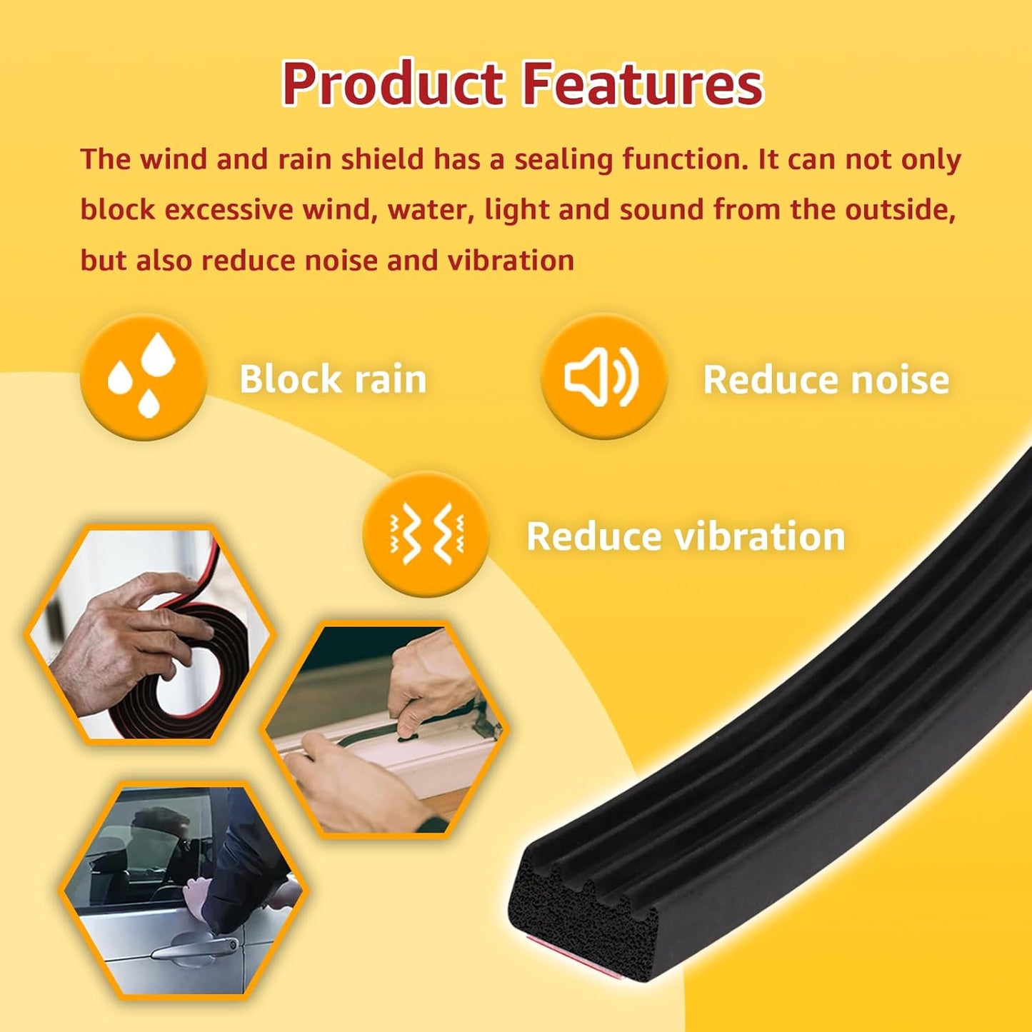 326A0004 Service Kit 30FT Extra Long Ribbed Bulkhead Seal, 3/5" x 360" Self Adhesive EPDM Foam Rubber Weather Stripping Tape for Tonneau Cover, Truck Bed, RV, Boat, Marine, Garage Door, Auto Tailgate