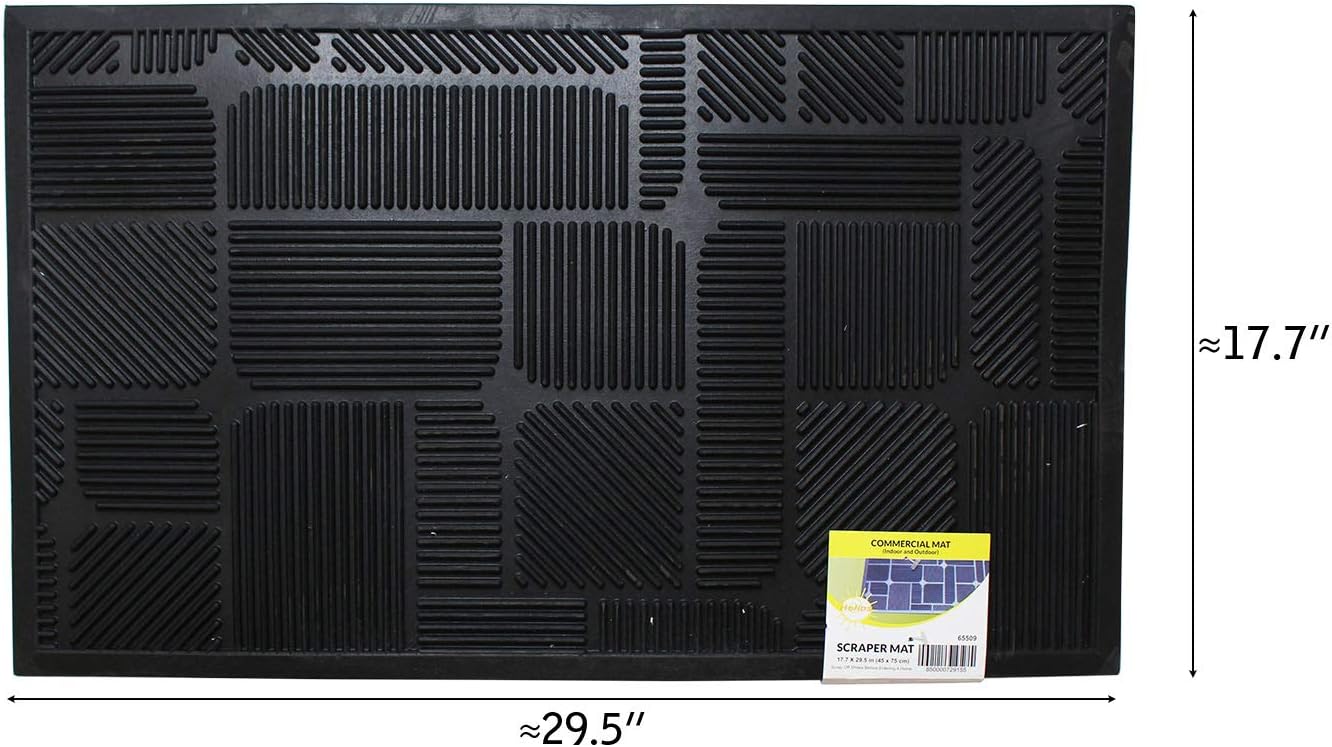 HAWK Heavy Duty Rubber Scraper Mat | Size 18" x 30" (45 x 75 cm) | 9mm Thickness | Anti Slip | Anti Fatigue | Great For Cleaning Boots & Shoes